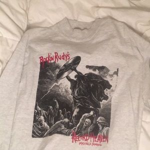 Long sleeve mock neck graphic